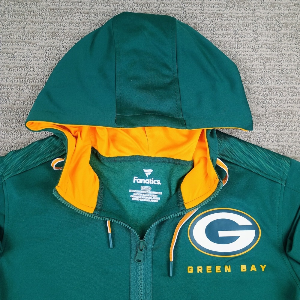 Fanatics Green Bay Packers Full Zip Hoodie Men Small Green Gold Sporty Gameday